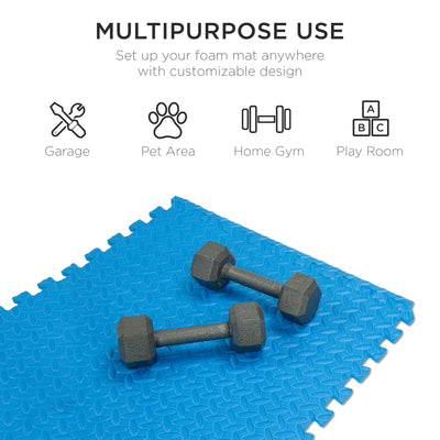 SciencePurchase 24 Square Feet / 6 Interlocking Foam Tiles Thick Exercise Mat - Soft Supportive Cushion for Exercising or Gym Equipment Floor Protection, Non-Skid