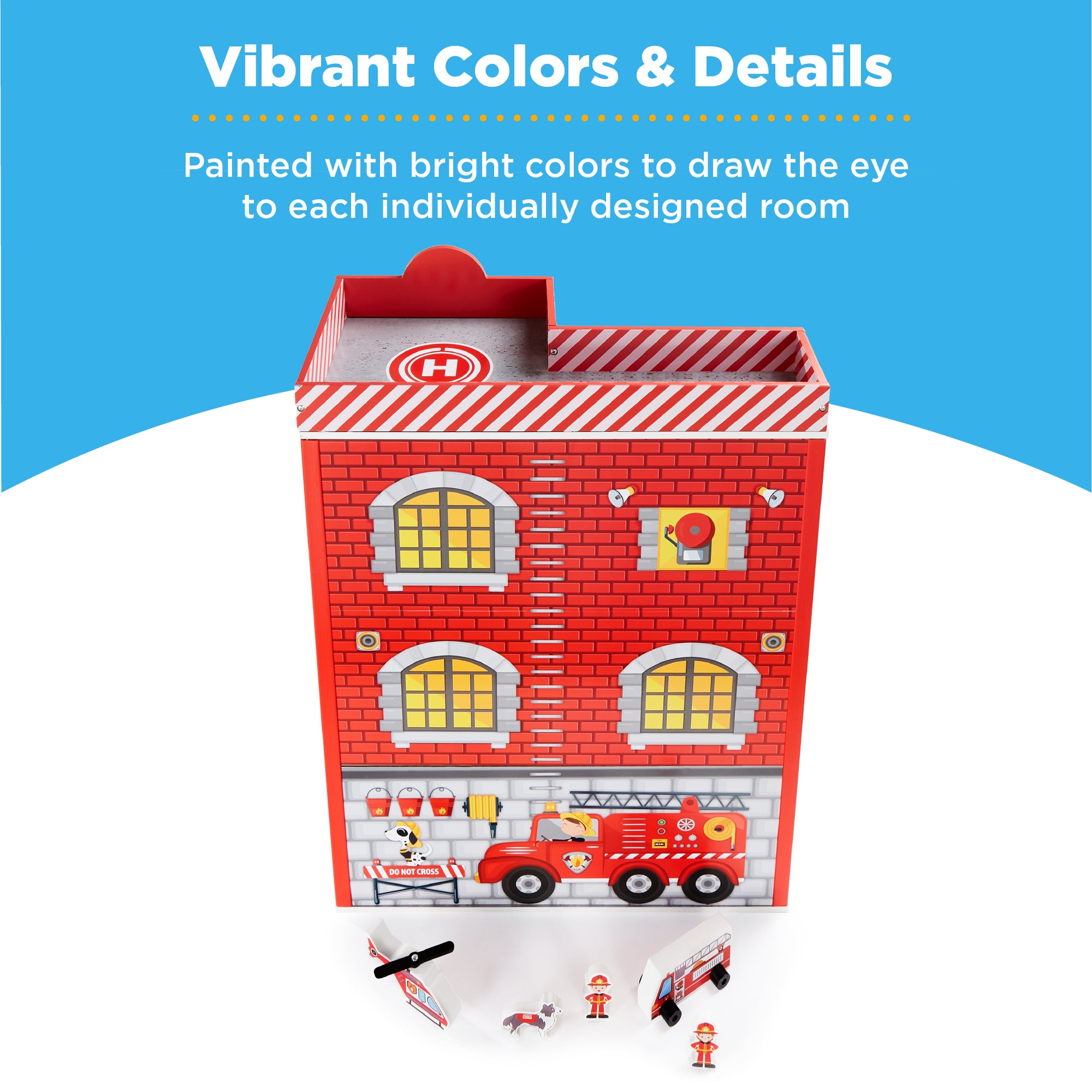 32in Kids 3-Story Pretend Fire Station Play Set w/ 2 Vehicles, Accesso –  Best Choice Products