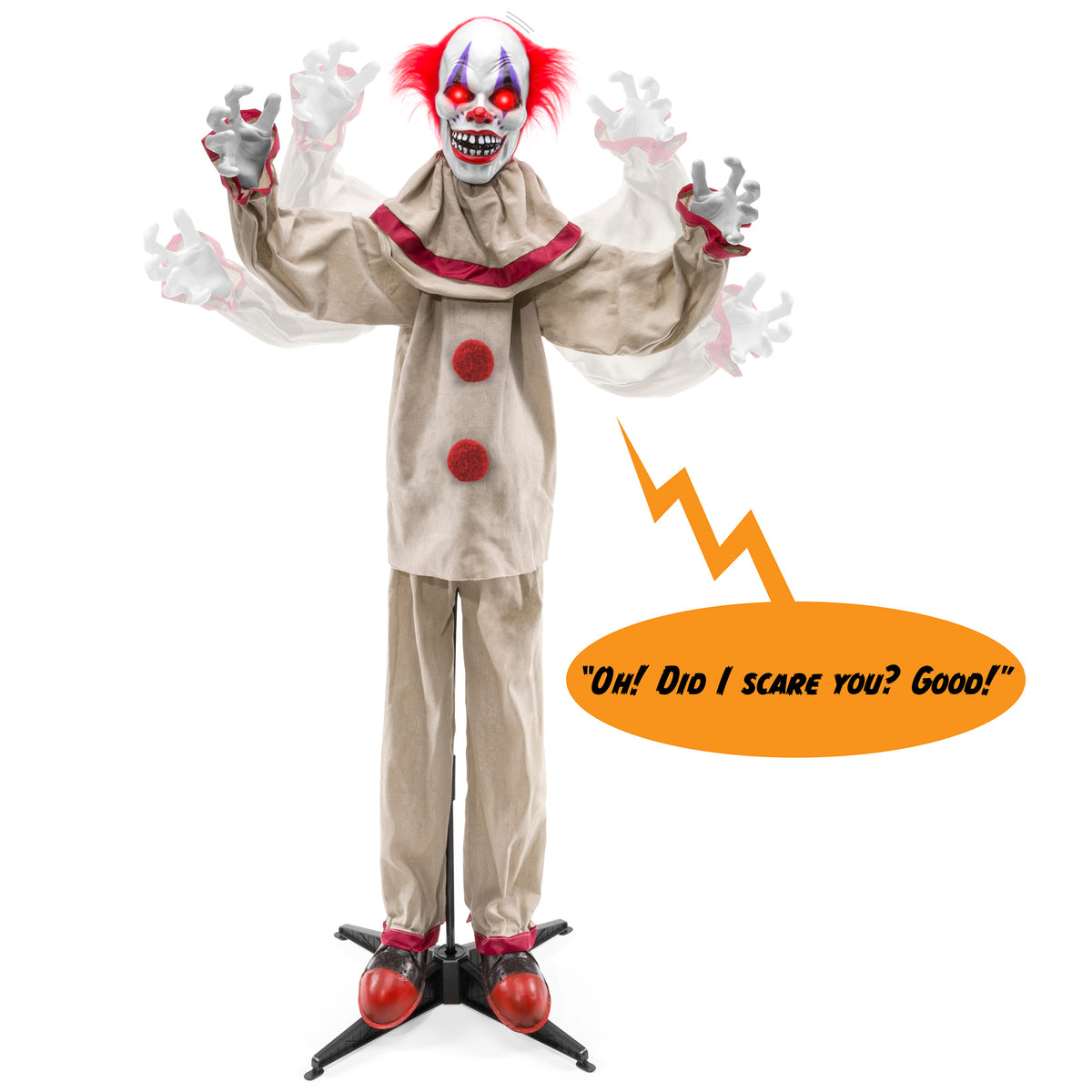 Scary Harry Motion Activated Animatronic Killer Clown Halloween Prop