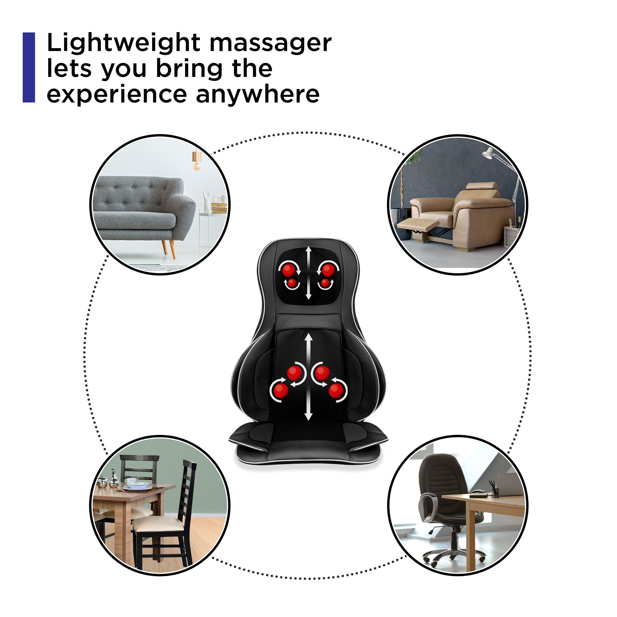 Aurora Shiatsu Massage Seat Cushion/Topper w/Air Compression Technology and  Heat 