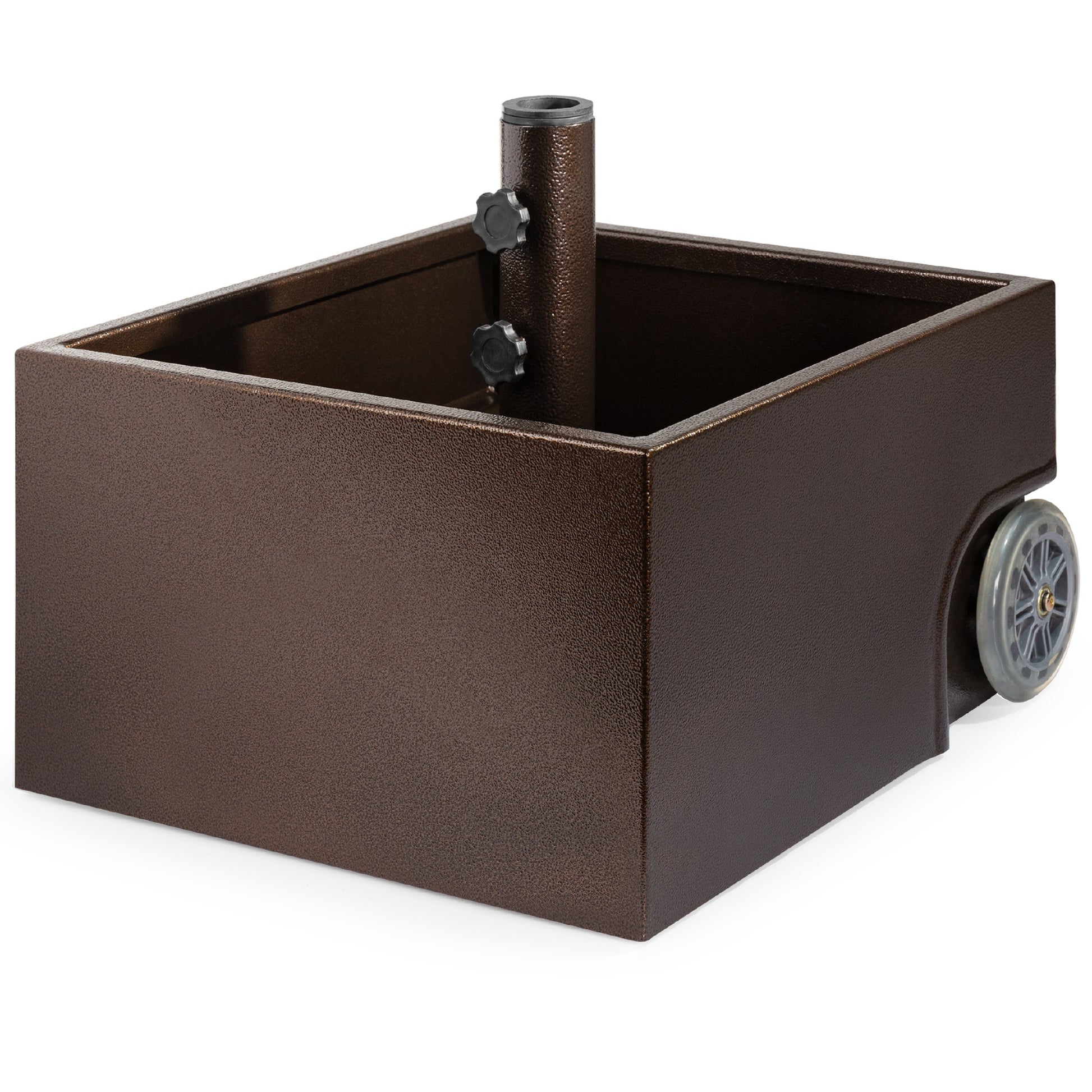 best choice products plastic fillable patio umbrella base stand Portable Steel Umbrella Base Stand Up to 150 lbs w/ Fillable Planter, Wheels