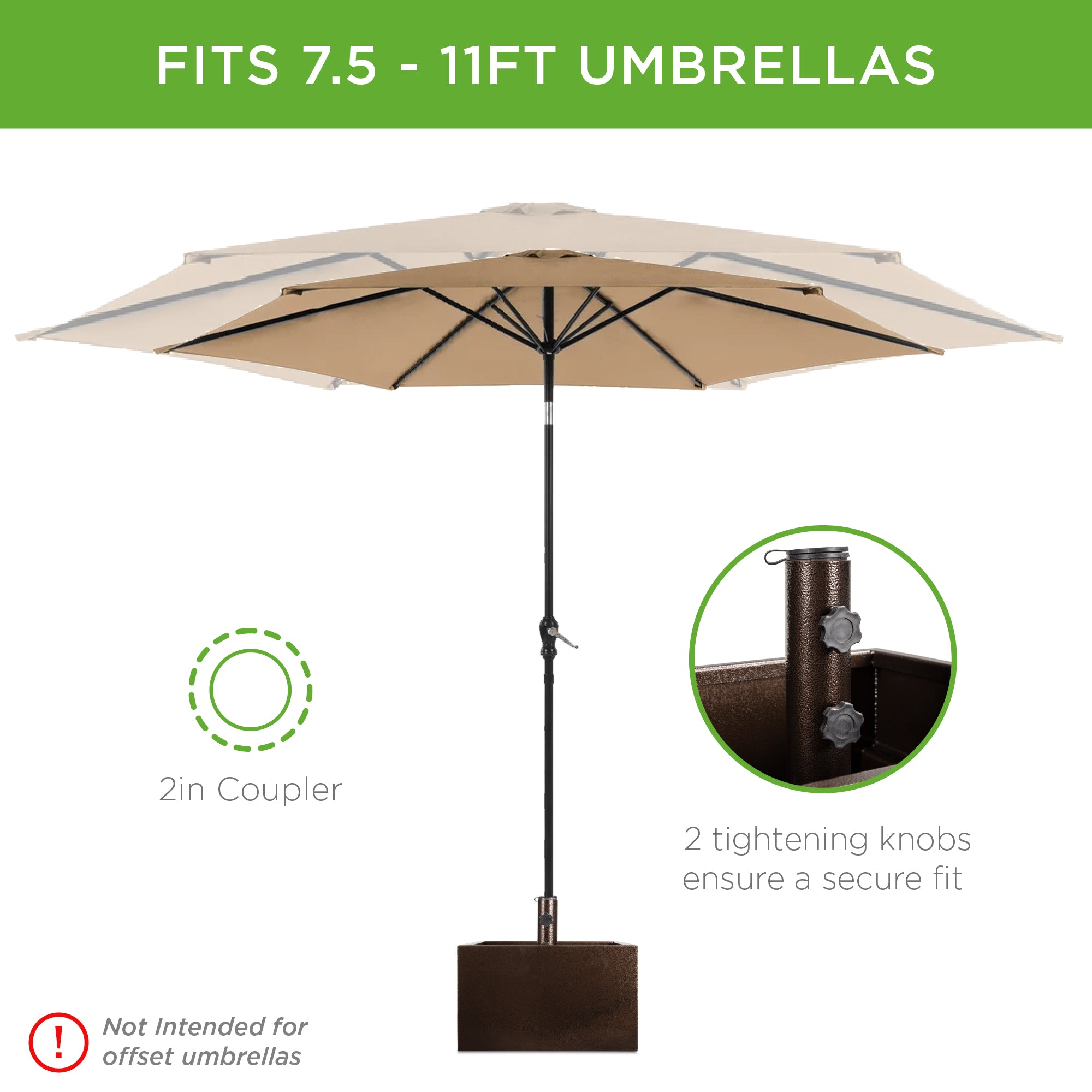 best choice products plastic fillable patio umbrella base stand Portable Steel Umbrella Base Stand Up to 150 lbs w/ Fillable Planter, – Best Choice Products