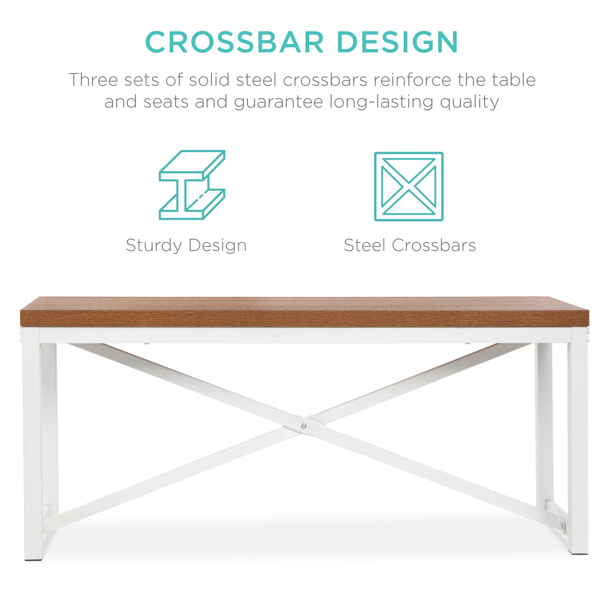 3-Piece Bench Style Dining Furniture Set - Thumbnail 3