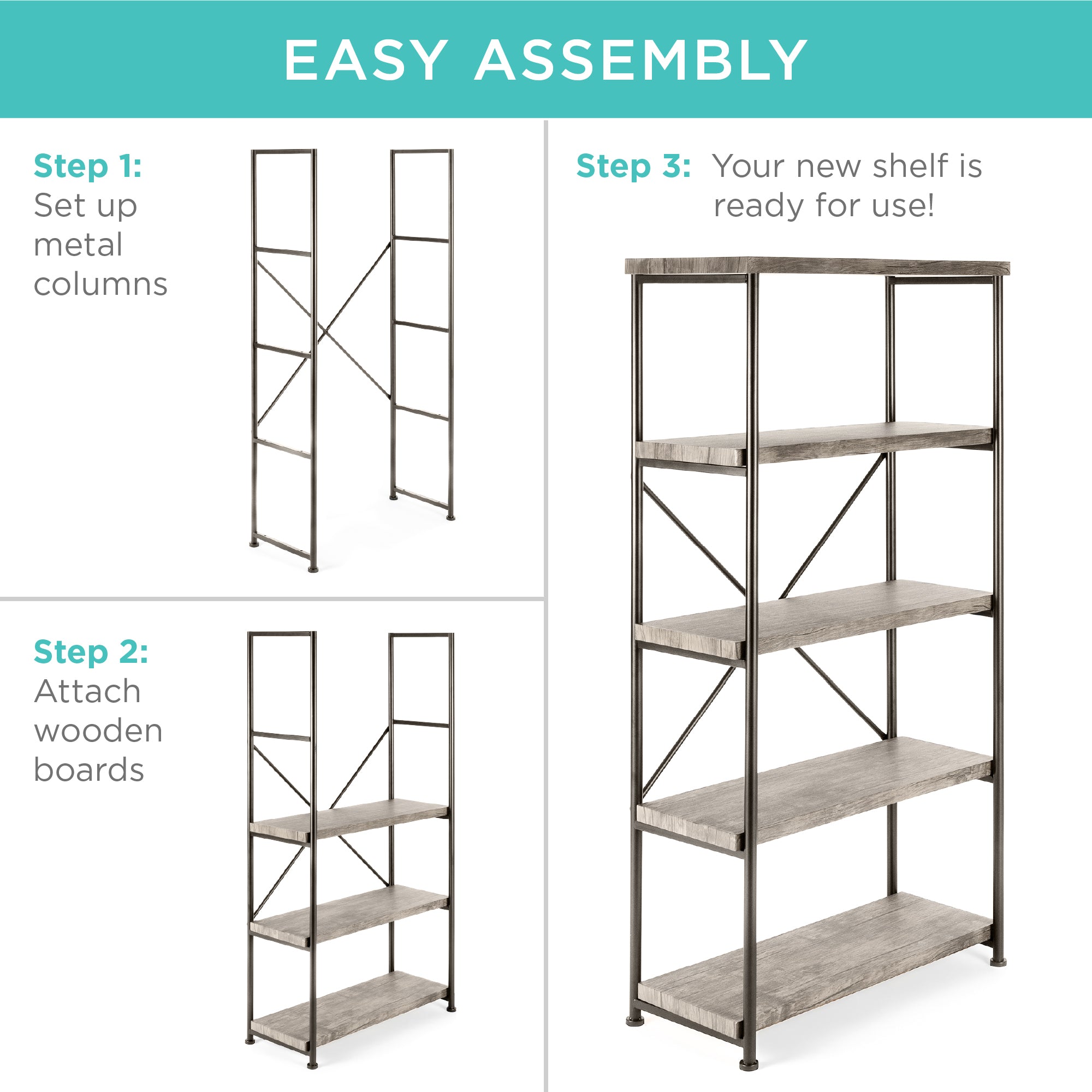 How to Assemble 5-Tier Storage Shelves  Easy Shelf Installation Tutorial!  