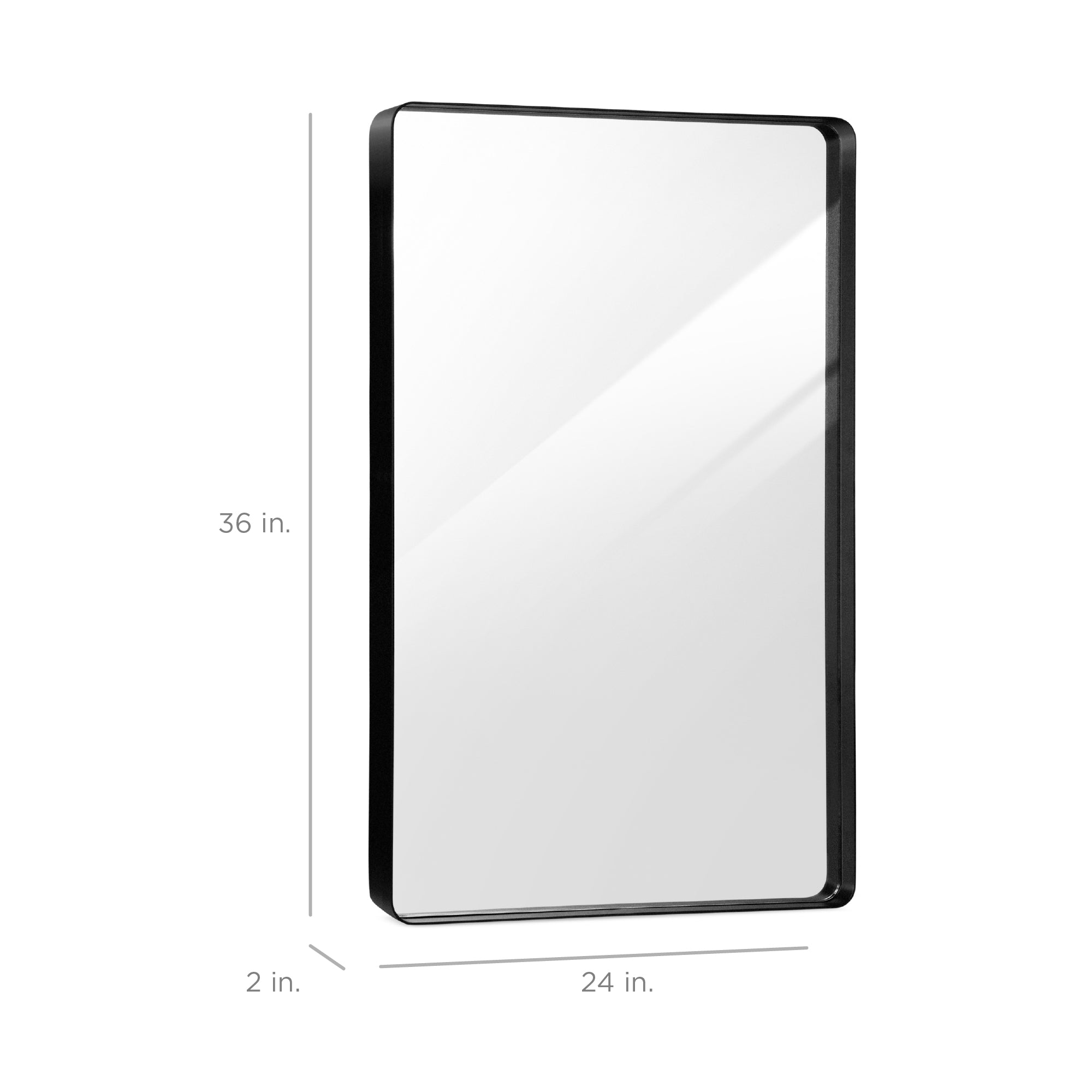 2-Way Rectangle Wall Mirror w/ Rounded Corners, Anti-Blast Film - 24x3 –  Best Choice Products