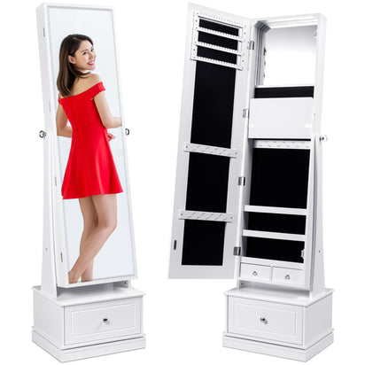 Jewelry Armoire Cosmetic Makeup Cabinet Organizer Over The Door Wallmount White