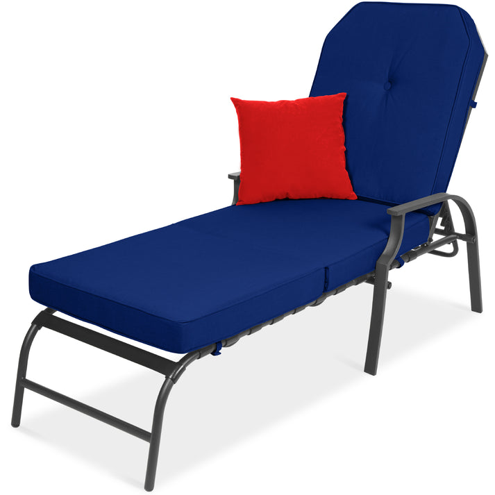 Outdoor Recliner Replacement Cushion / Patio Furniture Chair Sofa Washable Cushion Deep Seat (Cover Can Be Replaced) Navy Blue
