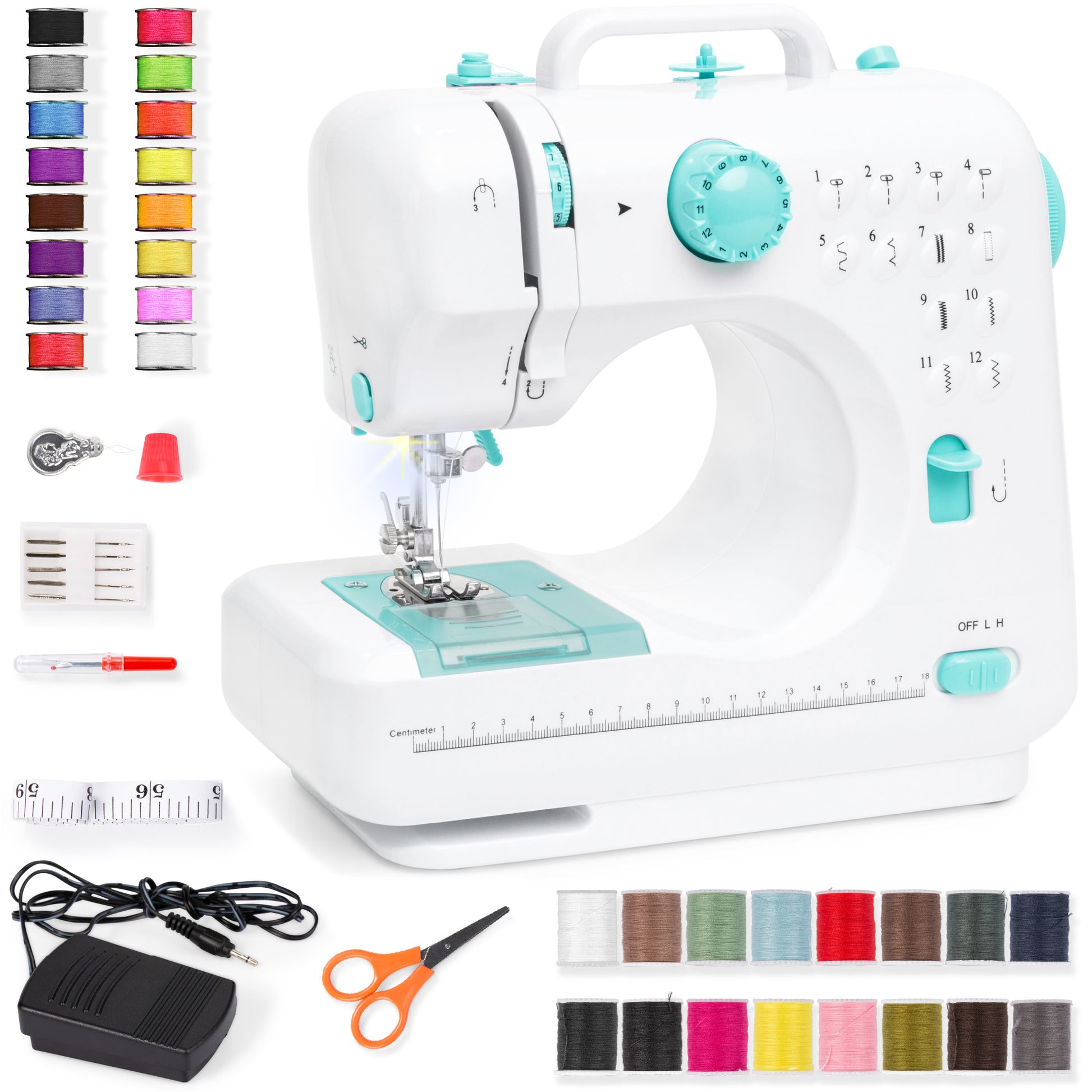 foot pedal machine 6V Portable Foot Pedal Sewing Machine w/ 12 Stitch Patterns – Best Choice Products