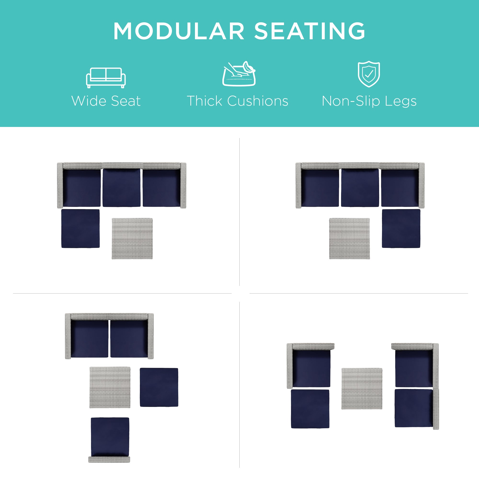 Marquee 5 piece modular best sale wicker setting