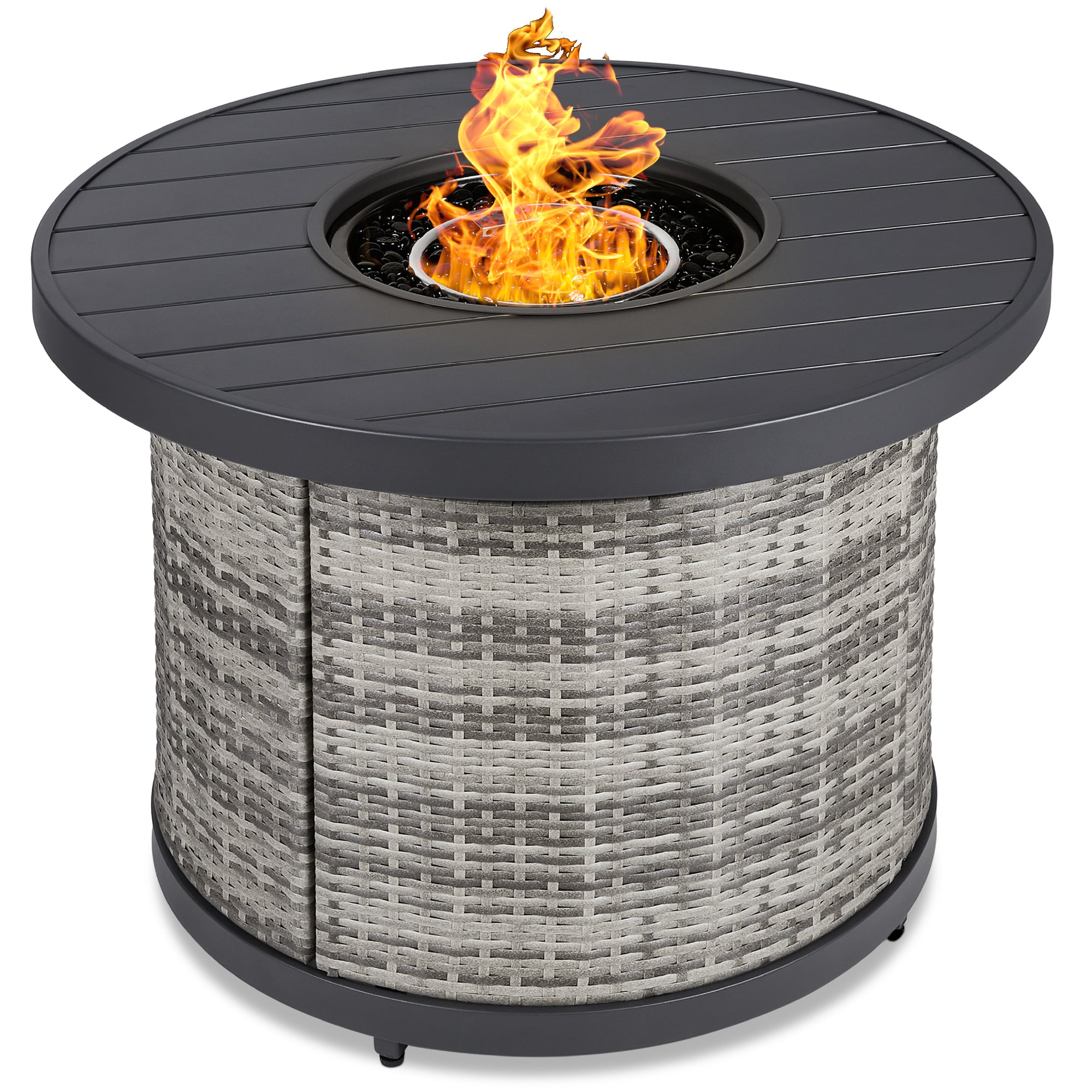 best choice Round Fire Pit Table 50 000 BTU Outdoor Wicker Firepit