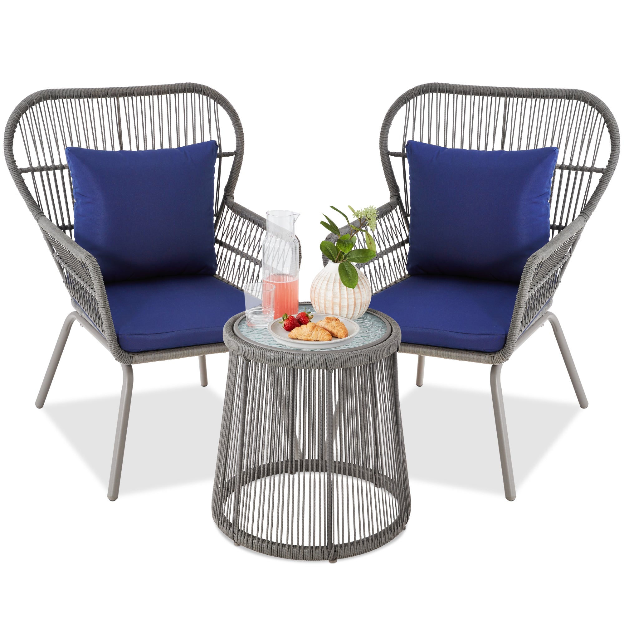 3 piece patio wicker set sale