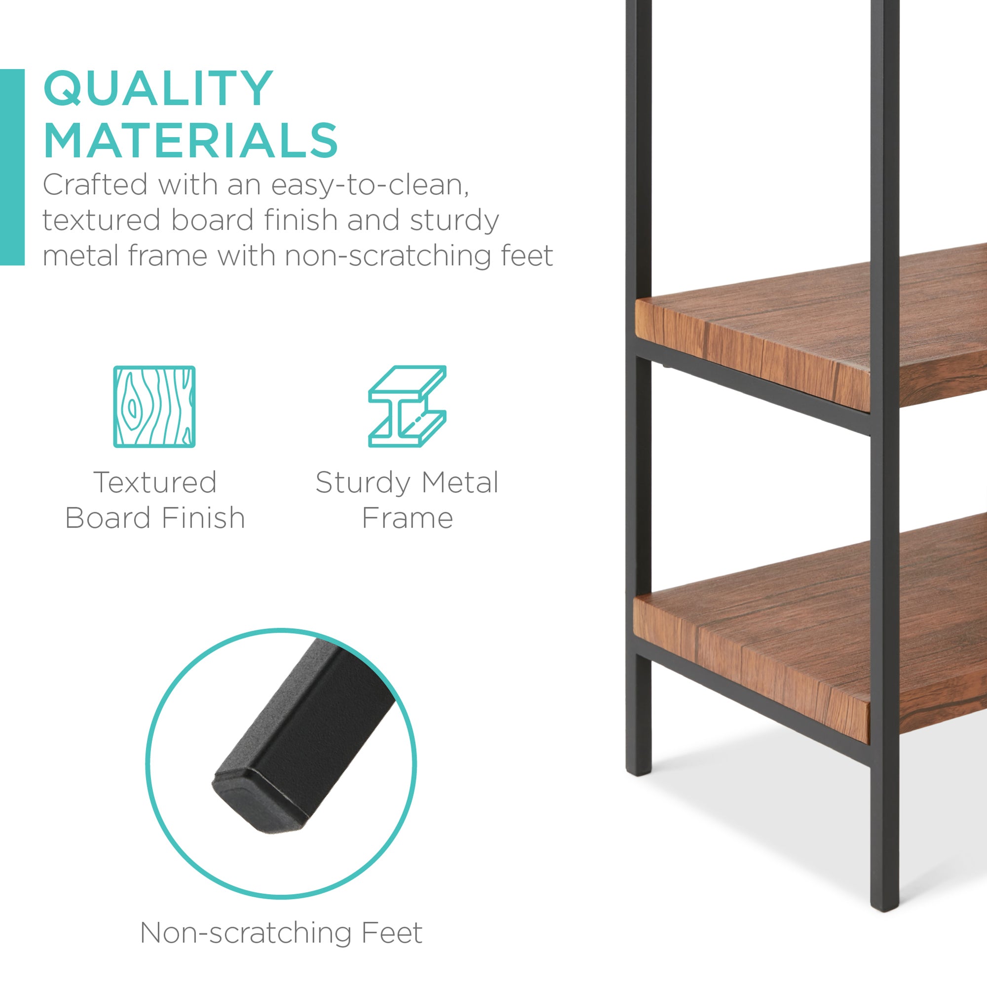 4-Tier Industrial Console Table w/ Tall Shelf Space - 55in – Best