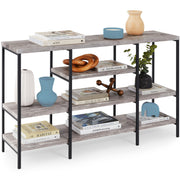 4-Tier Industrial Console Table w/ Tall Shelf Space - 55in