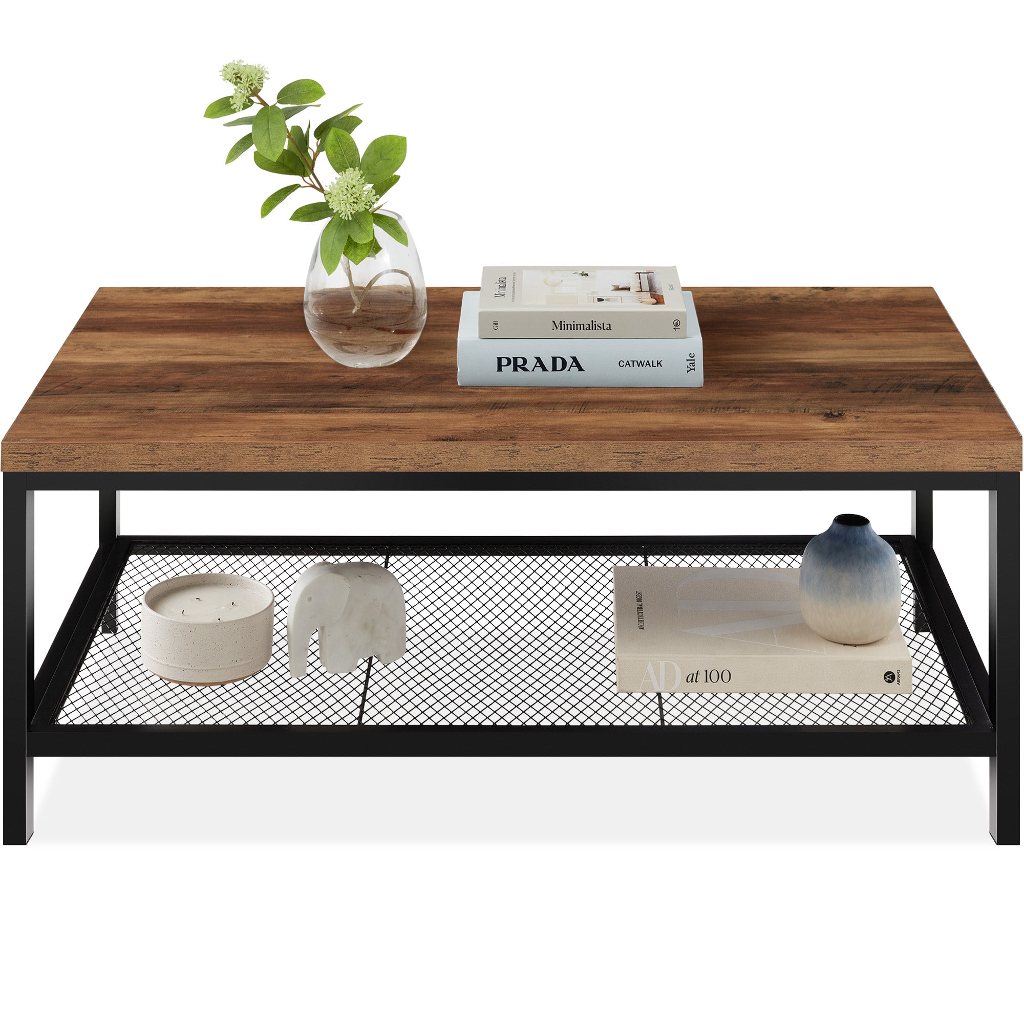 Industrial Coffee Table with hotsell Shelf, Oak