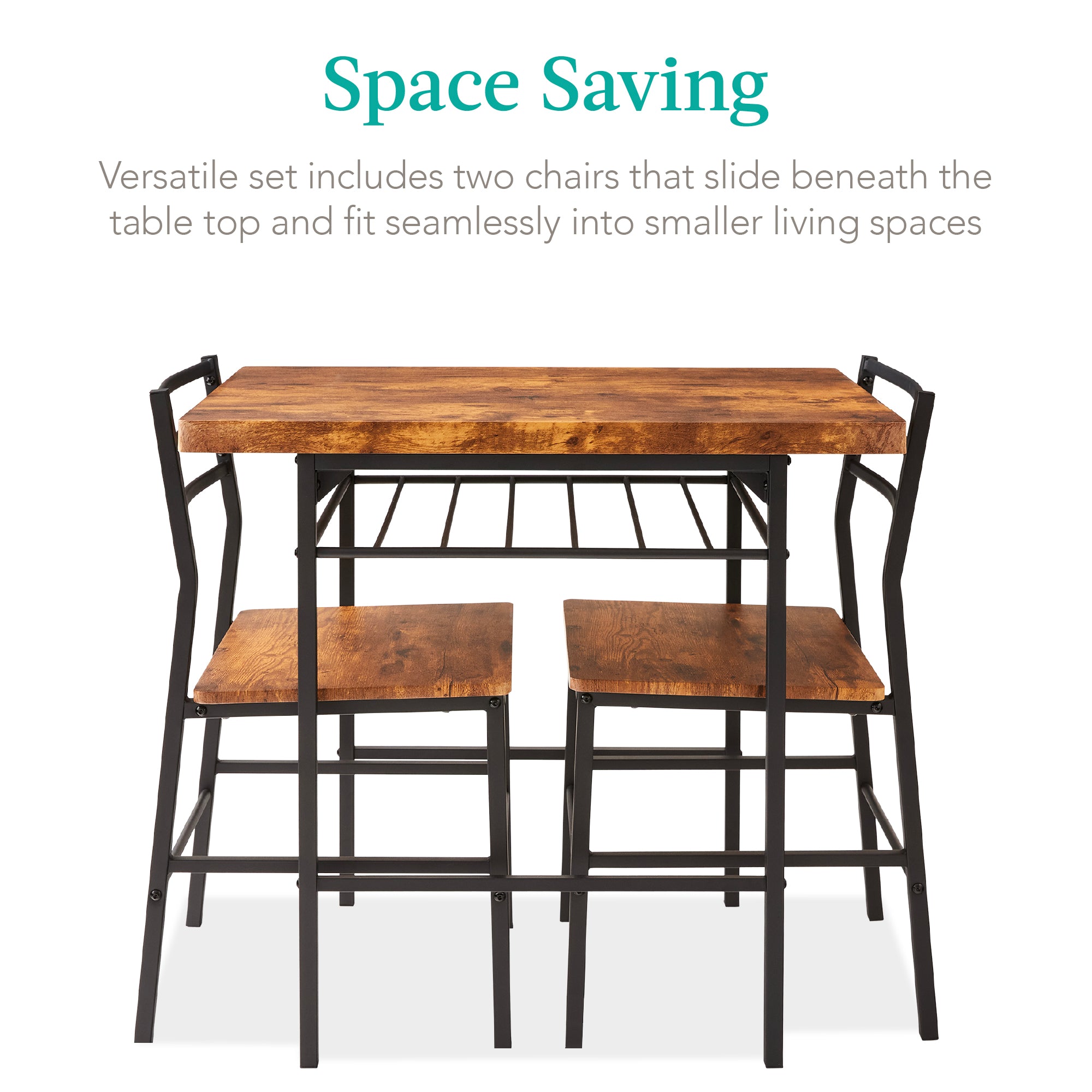 Space saver square discount table and chairs